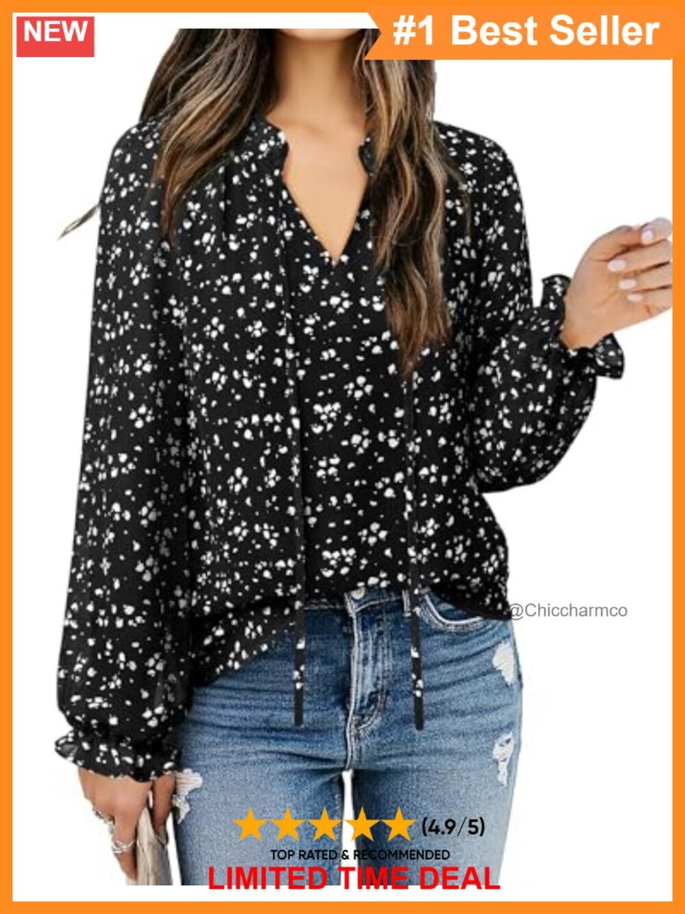 Chiffon Ruffle V Neck Long Sleeve Tunic Blouse Business Casual Work Top